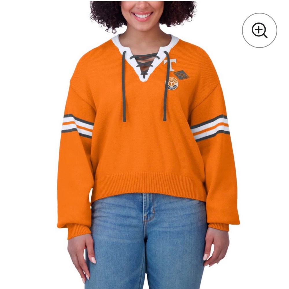 WEAR by Erin Andrews Tennessee Volunteers Lace-Up Sweater NWT M